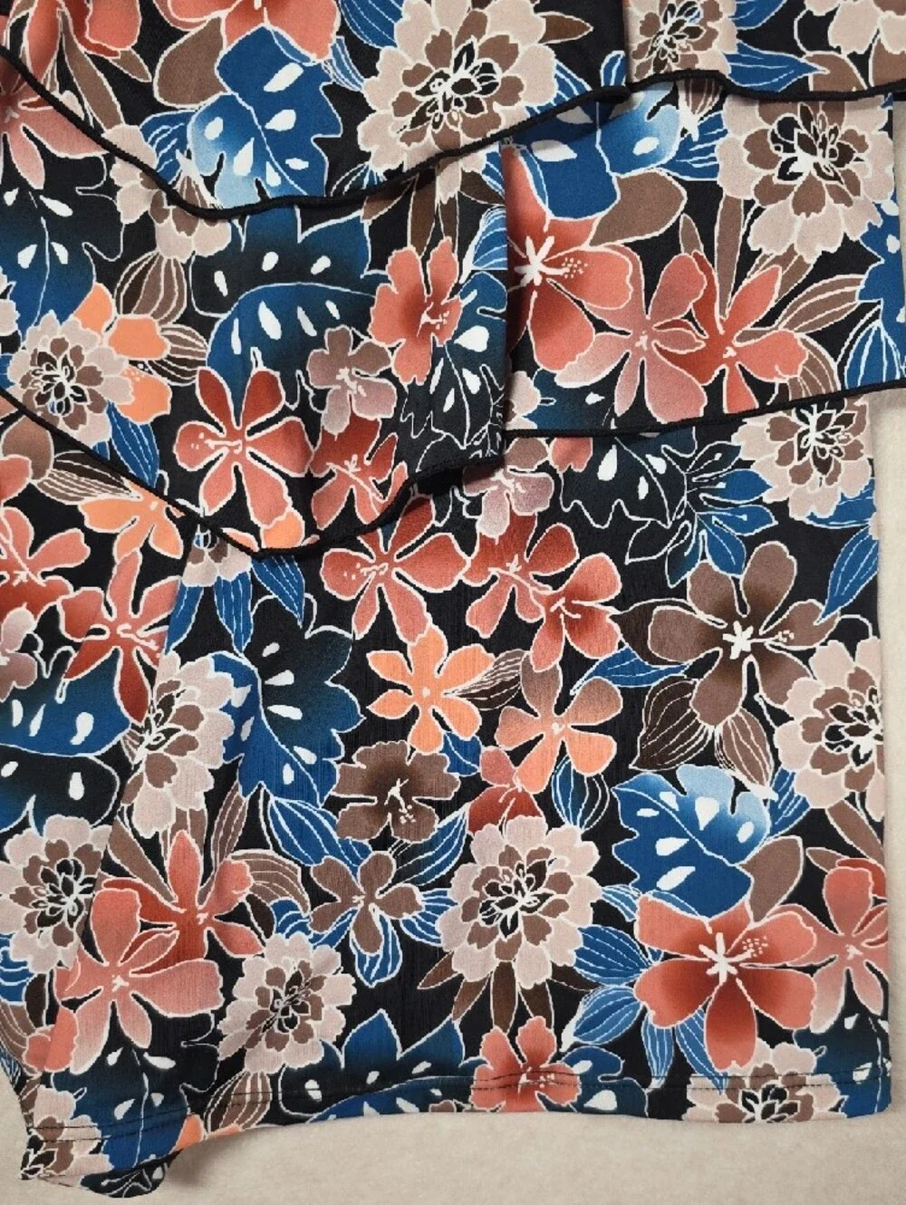 Fit 4 ur HIPS Floral Swim Suit Shorts Romper Blue, Coral, Brown Tropical - Picture 4 of 16